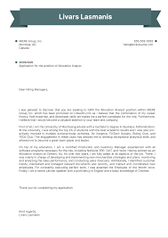 Copy what works, personalize, and get more interviews. Allocation Analyst Cover Letter Example Kickresume