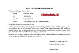 Contoh Surat Pernyataan Kesanggupan Pengembalian Uang Contoh Surat