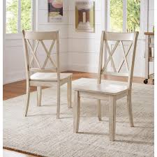 Set of 2 handmade antique style wooden bar chairs for home dining kitchen office. Homesullivan Sawyer Antique White Wood X Back Dining Chair Set Fo 2 40530c3 Wh2p The Home Depot