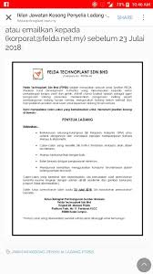 We would like to show you a description here but the site won't allow us. Jawatan Kosong Felda Tembangau Satu Kemayan Pahang D M Facebook
