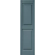 Builders Edge 15 In X 55 In Raised Panel Vinyl Exterior Shutters Pair In 004 Wedgewood Blue Shutters Blue Shutters Raised Panel