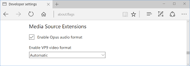 Webm Vp9 And Opus Support In Microsoft Edge Microsoft