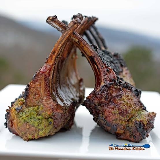 Grilled Rack of Lamb With Fresh Herb Wet Rub
