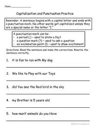 Capitalization And Punctuation Practice Pages Elementary Writing Prompts Punctuation Worksheets Punctuation