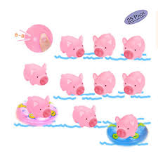 17% off octopus floating soft rubber abs baby bath toys with 5 marine animal rings cast 650 руб. 20 Pcs Cicy Rubber Pink Pig Baby Bath Toy For Kid With 5 Mini Swim Ring Amazon In Home Kitchen