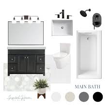 Modern farmhouse bathroom floor tile. Shop The Look Modern Farmhouse Bathroom