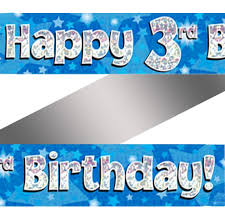 Check spelling or type a new query. Holographic Happy 3rd Birthday Banner Forget Me Not Party Shop