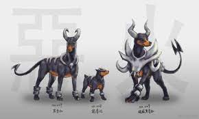 寫實pokemon 228戴魯比 229黑魯加 pokemon da deadpool pikachu pokemon art