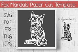 Download Fox Mandala Paper Cut Template Design Svg