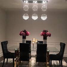 Adjustable dining room modern chandelier: Modern Island Crystal Raindrop Chandelier For Dining Room Sofary