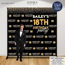 Backdrop Black And Gold Diy Party Decorations Birthday Photo Booth Backdrop 18th Birthday Party Decor Etsy 18th Birthday Party Birthday Photo Booths 18th Birthday