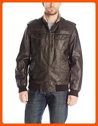Tommy Hilfiger Men S Faux Leather Two Pocket Military Bomber With Sherpa Lining Dark Brown Mens Lightweight Jacket Tommy Hilfiger Man Military Bomber Jacket