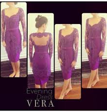 Vera Kebaya 19 Ungu Tua Gaun Batik Kebaya Pernikahan Pakaian Wanita