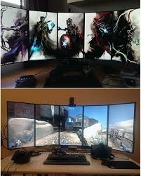 Legit Multi Display Computer Setups Setup Multiscreen Gaming Gaminglife Gamingposts Gamergirl Gamers Gamersunite Computer Setup Multi Screen Cool Tech