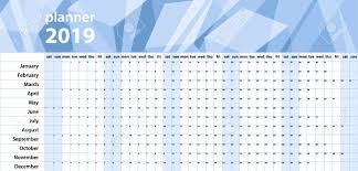 Colorful minimalist year at glance workbook planner. Calendar Wall Planner For The 2019 Year Colorful Vector Set Template For Your Design Royalty Free Cliparts Vectors And Stock Illustration Image 109722970