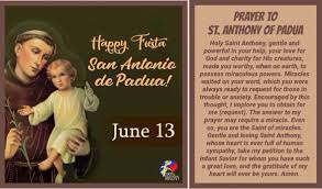 Things to do near mission san antonio de padua. June 13 Today The Church Celebrates The Feast Day Of Saint Anthony Of Padua Patron Saint Of Lost Things Persons Saint Anthony Of Padua Words You Failed Me
