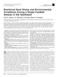 Pdf Exertional Heat Illness And Environmental Conditions