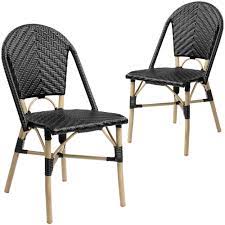 Karmas product dining wicker chairs is good choice for home furniture, and fit for indoor/outdoor use. Temple Webster Black Paris Pe Rattan Outdoor Cafe Dining Chairs Reviews
