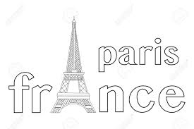Vector illustration of the eiffel tower, with the plane , luggage, tickets and wedding rings. Eiffel Tower Symbol Of Paris France Simple Outline Design Vector Royalty Free Cliparts Vectors And Stock Illustration Image 130566714