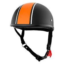 Matte Black Low Profile Motorcycle Half Helmet Cap Skid