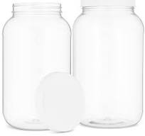 Amazon.com: kitchentoolz 1 Gallon Large Plastic Jar with Airtight Lid -  Tall Cylinder Container Made in USA - Pack of 2: Home & Kitchen