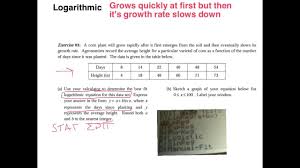 Exponential And Logarithmic Regressions Youtube