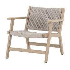 Delano Natural Teak Outdoor Rope Chair Outdoor Chairs Outdoor Armchair Indoor Outdoor Chair