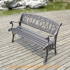 This outdoor patio bench glider includes sesame polyester cushions. China Cast Aluminum Bench Garden Bench Running Horses Bench China Bench Aluminum