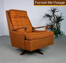 A mid century wingback chair pairs great with sofas & sectionals to make a design statement in your living room. Mid Century Modern Orange Striped Easy Chair