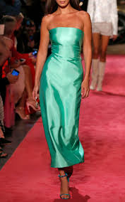 Strapless Knotted Back Satin Cocktail Dress By Brandon Maxwell Moda Operandi Satin Cocktail Dress Casual Cocktail Dress Cocktail Dresses With Sleeves