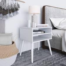 Mid century modern nightstands, end tables, mcm, walnut, white nightstands, pair of nightstands. Valence Mid Century Modern Nightstand White Eco Dream Target