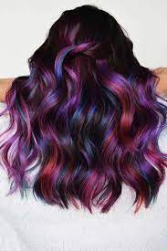 Dark Shades Of Rainbow Hair Rainbowhair Highlights Try Rainbow Hair That Is Rich Dark Fantastic And M Creative Hair Color Rainbow Hair Color Maroon Hair