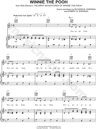 Disney Chorus Winnie The Pooh Sheet Music In F Major Download Print Sku Mn0057569