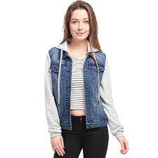 Women's columbia sandy sail hood windbreaker jacket. Women Layered Long Sleeves Hooded Denim Jacket W Pockets Dark Blue L Walmart Canada