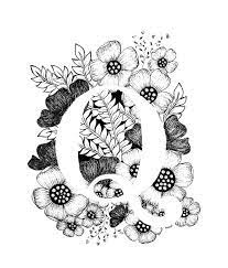 Letter Q Print Alphabet Calligraphy Typography Monogram Etsy Ink Art Art Art Prints