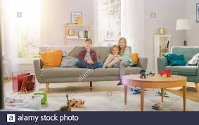 Check spelling or type a new query. Two Siblings Watching Cartoons On Television At Home Stock Photo Alamy
