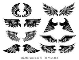 Black Cartoon Bird With Spiky Hair Heraldic Angel Wings Icons With Isolated Black Wings Of Fallen Angels With Spiky And Curved Feathers Heraldry Tat Wings Icon Angel Wings Icon Feather Graphic