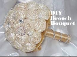 Diy Kanzashi Flower Tutorial Bouquet From The Callas Flowers The Head Band Flowers From Ribbon Brooch Bouquet Diy Diy Bridal Bouquet Brooch Bouquet Tutorial