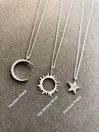 Celestial Sun Moon Necklace Sun Necklace Moon Necklace Moon And Sun Dainty Minimalist Jewelry Moon And Sun Christmas Gift For Her Sun And Moon Necklace Friend Jewelry Moon Necklace