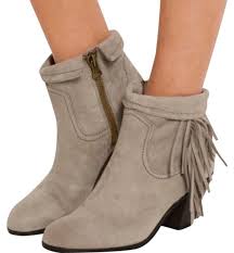 Now $521.25 (25% off) take $25 off every $100: Sam Edelman Grey Louis Fringe Western Boots Booties Size Us 7 Regular M B Tradesy