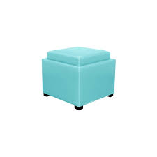 Ottomans can add storage and a footrest to chairs that do not recline. Cameron Square Leather Storage Ottoman W Tray Blue By New Pacific Direct Nis896642358 Designer Furniture Gallery