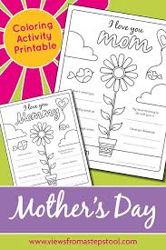 Beautiful printable card on mother s day mom coloring pages. I Love You Mom Coloring Page For Kids Views From A Step Stool