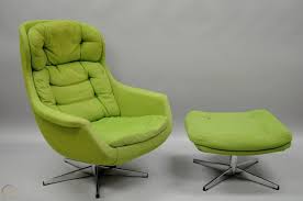 This chair swivels and tilts. Selig Imperial Egg Lounge Chair Ottoman Chrome Green Vtg Mid Century Modern 1879910853