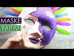 Maske Boyama Diy Mask Painting Youtube Painting Maskeler Mor