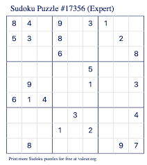 free printable expert sudoku with the answer 17356
