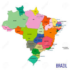 Sao paulo weltkarte (brasilien) zu drucken. Politische Karte Von Brasilien Mit Regionen Und Ihren Hauptstadten Lizenzfrei Nutzbare Vektorgrafiken Clip Arts Illustrationen Image 96683791
