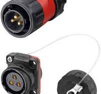CNLINKO 3 Pin Power Industrial Circular Connector, Male Plug & Female Panel  Mount Receptacles Socket Jack, Outdoor Waterproof IP67, AC DC