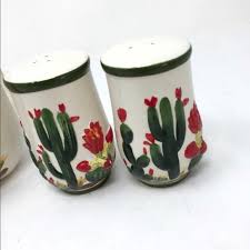 Otagari blue cows salt and pepper shaker. Dining Arc Hand Painted Cactus Shaker Set Napkin Holder Poshmark