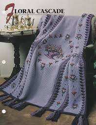 Floral cascade afghan crochet pattern. Floral Cascade Annie S Attic Tunisian Crochet Quilt Tunisian Crochet Crochet Afghan Crochet Patterns