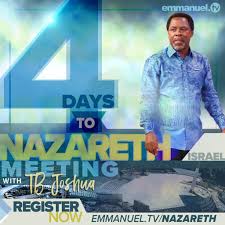 Emmanuel tv is the television station of the synagogue, church of all nations, broadcasting 24/7 the purpose of emmanuel tv is to preach the good news to all mankind. Tb Joshua On Twitter As We Draw Closer To The Meeting With Tb Joshua In Nazareth With Only 4 Days To Go Don T Delay Register Now On Https T Co Z2a78zmz14 Https T Co Qlbitzjsjc